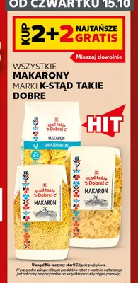 Makarony marki K-Stąd Takie Dobre promocja w Kaufland