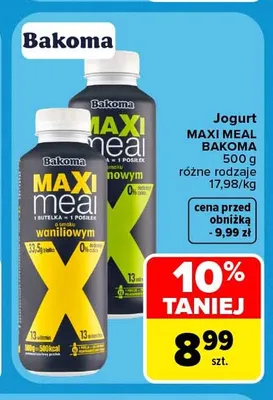 Jogurt Maxi Meal Bakoma promocja w Carrefour
