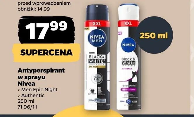 Antyperspirant w sprayu Men Epic Night Nivea promocja w Netto