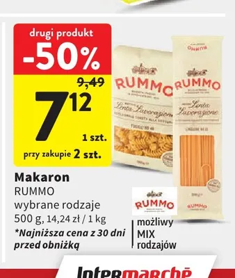Makaron fusilli Rummo promocja w Intermarche