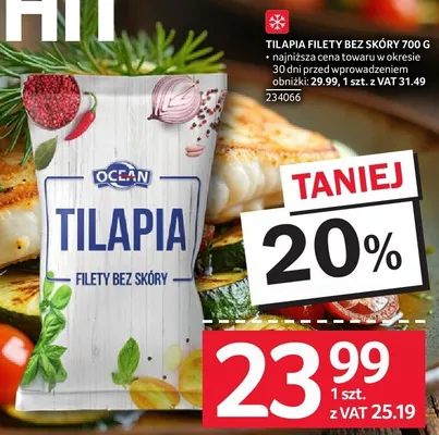 Filety tilapia Ocean bez skóry 700 g promocja w Selgros