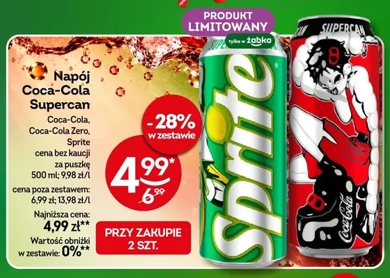 Napój gazowany Coca-Cola Zero Supercan promocja w Żabka