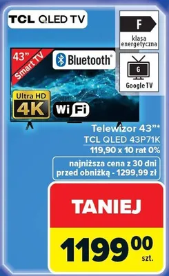Telewizor 43'' QLED 43P71K promocja w Carrefour