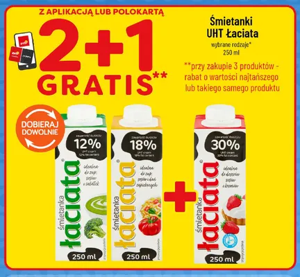 Śmietanka UHT Łaciate 18% promocja w POLOmarket