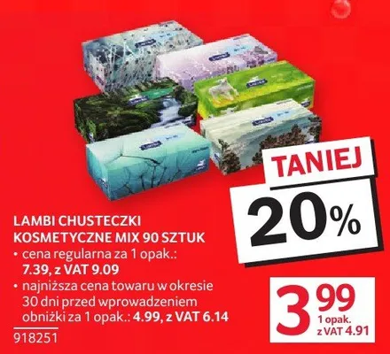 Lambi chusteczki kosmetyczne mix 90 sztuk promocja w Selgros