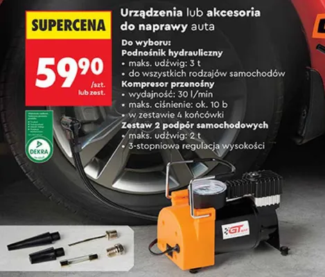 Kompresor przenośny promocja w Biedronka