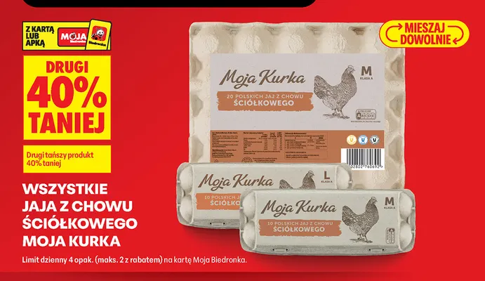 Jajka kurze z chowu ściółkowego 10 szt. Moja Kurka promocja w Biedronka