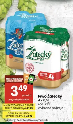 Piwo Žatecký Světlý Ležák 4-pak promocja w Delikatesy Centrum