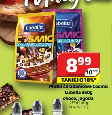 Płatki śniadaniowe Cosmic Lubella jagoda promocja w Delfin