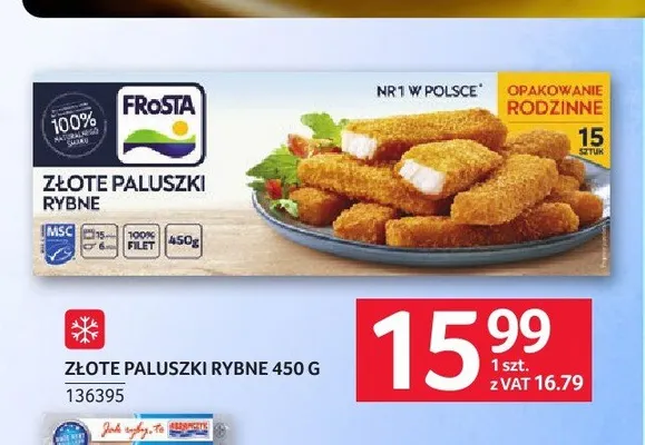 Złote paluszki rybne Frosta promocja w Selgros