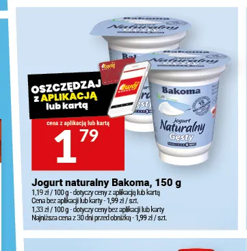 Jogurt naturalny Bakoma promocja w Twój Market
