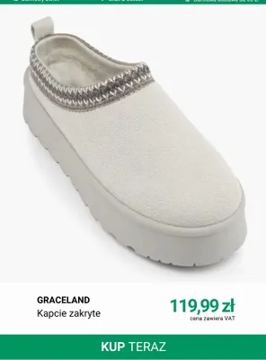 Kapcie zakryte Graceland promocja w Deichmann