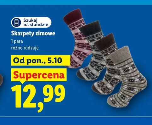 Skarpety zimowe promocja w Lidl