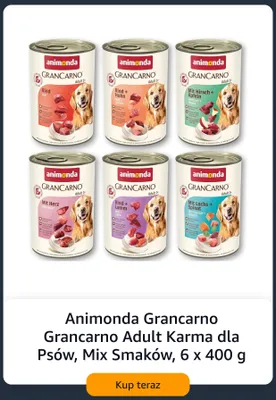 Karma dla psów Animonda Grancarno Adult Mix Smaków 6-pak 400 g promocja w Amazon