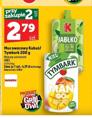 Mus owocowy Kubuś Jabłko promocja w TOPAZ