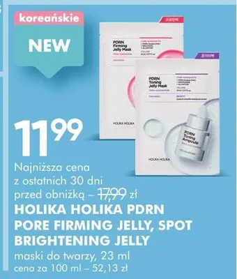 Maska do twarzy Holika Holika PDRN Pore Firming Jelly, Spot Brightening Jelly promocja w Super-Pharm