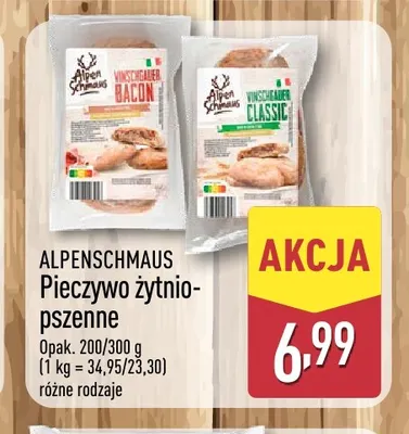 Pieczywo żytnio-pszenne Vinschgauer Bacon Alpenschmaus promocja w Aldi