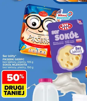 Ser żółty w plastrach bez laktozy Pikserki Sierpc promocja w Carrefour Market