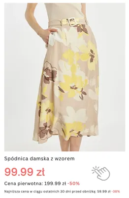 Spódnica damska z wzorem promocja w Monnari