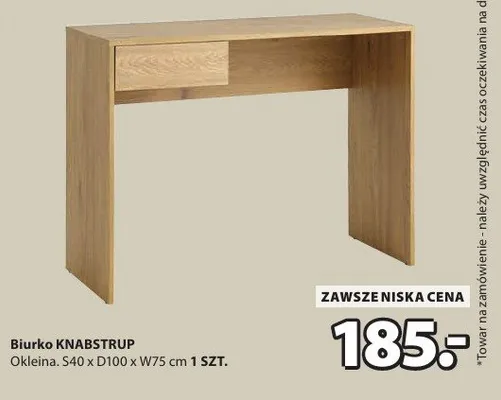 Biurko Knabstrup okleina promocja w Jysk