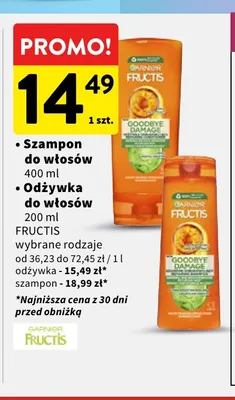 Odżywka do włosów Fructis promocja w Intermarche