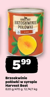 Brzoskwinie połówki w syropie Harvest Best promocja w Netto