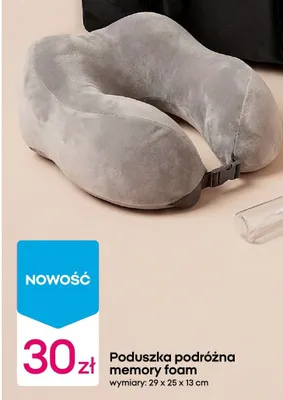 Poduszka podróżna memory foam 29x25x13 cm promocja w Pepco