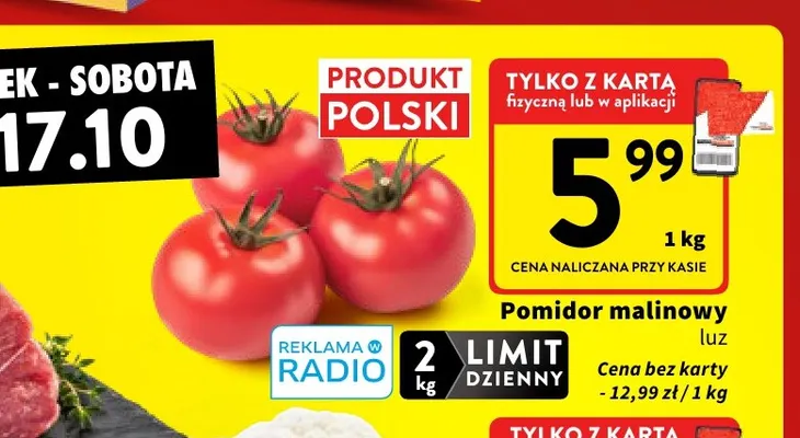 Pomidory malinowe promocja w Intermarche