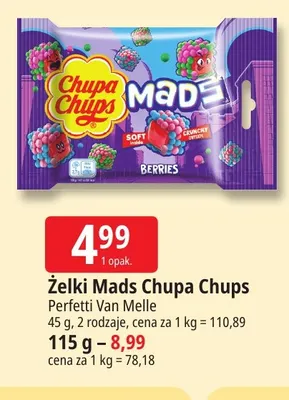 Żelki Mads Chupa Chups 115 g promocja w Leclerc
