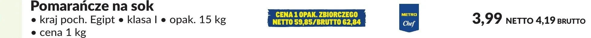 Pomarańcze na sok promocja w Makro