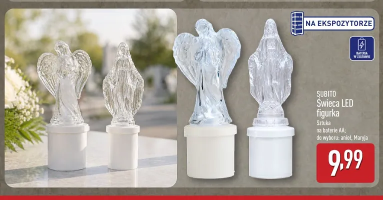 Świeca LED figurka Maryja Subito promocja w Aldi
