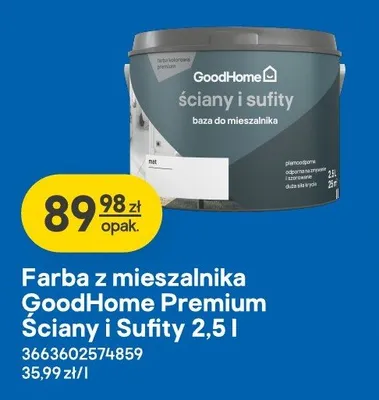 Farba z mieszalnika GoodHome Premium Ściany i Sufity promocja w Castorama