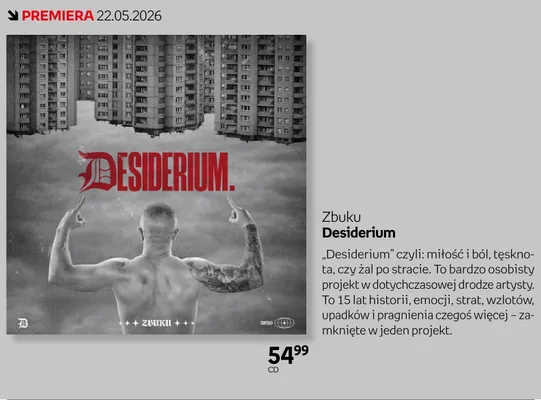 Płyta CD Zbuku Desiderium promocja w Empik