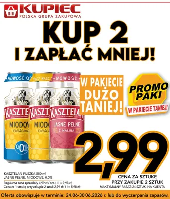 Piwo Kasztelan Jasne Pełne z Maliną promocja w Kupiec