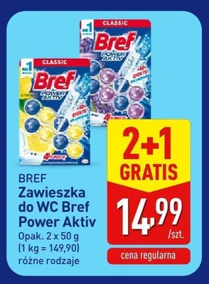 Zawieszka do WC Bref Power Aktiv Cytryna promocja w Aldi