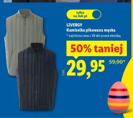 Kamizelka pikowana męska promocja w Lidl