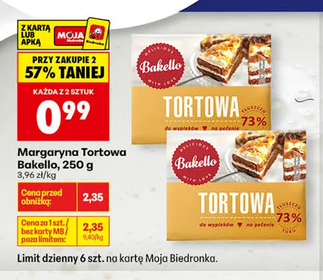 Margaryna Tortowa Bakello promocja w Biedronka
