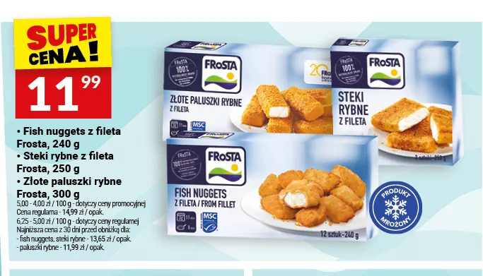 Złote paluszki rybne Frosta promocja w Twój Market