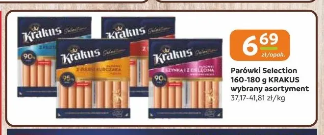 Parówki Selection Krakus promocja w Gama