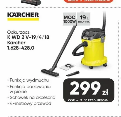 Odkurzacz KÄRCHER K WD 2V-19/4/18 1.628-428.0 1000W promocja w Max Elektro