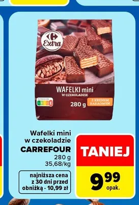 Wafelki mini w czekoladzie Carrefour Extra promocja w Carrefour Market