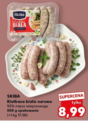 Kiełbasa biała surowa 92% mięsa wieprzowego promocja w Kaufland