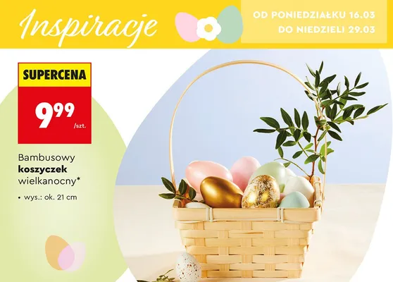 Bambusowy koszyczek wielkanocny promocja w Biedronka