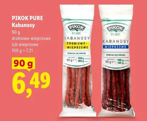Kabanosy wieprzowe Pikok Pure promocja w Lidl