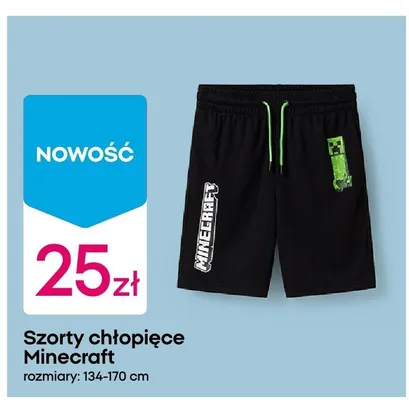 Szorty chłopięce Minecraft promocja w Pepco
