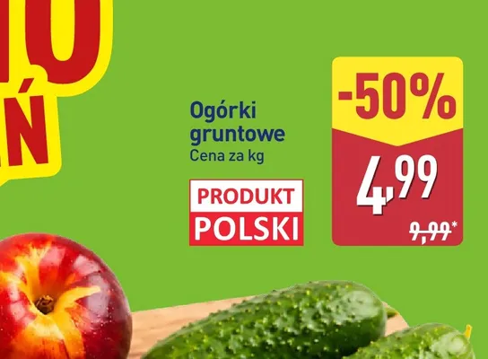 Ogórki gruntowe polskie promocja w Aldi