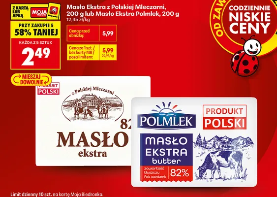 Masło ekstra z Polskiej Mleczarni promocja w Biedronka
