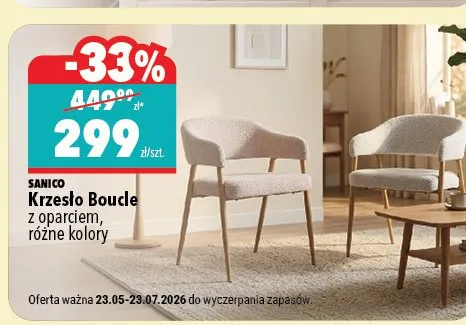 Krzesło Boucle SANICO z oparciem promocja w Biedronka Home