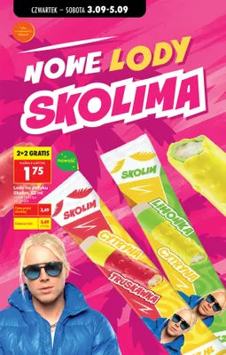 Lody na patyku Skolim limonka cytryna promocja w Biedronka