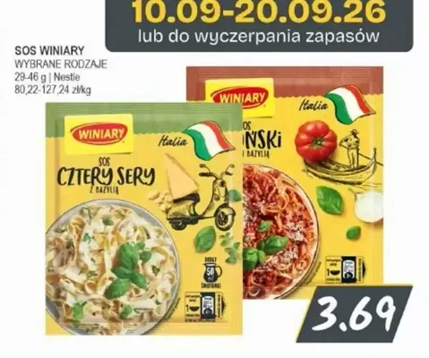 Sos cztery sery z bazylią Winiary promocja w Słoneczko